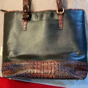 Brahmin two-tone leather handbag
